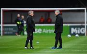 5 April 2019; Dundalk first team coach John Gill, left, and St Patrick's Athletic manager Harry Kenny prior to the SSE Airtricity League Premier Division match between St Patrick's Athletic and Dundalk at Richmond Park in Dublin. Photo by Seb Daly/Sportsfile