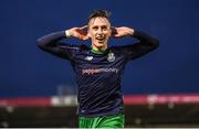 5 April 2019; Aaron McEneff of Shamrock Rovers celebrates after scoring his side's second goal during the SSE Airtricity League Premier Division match between Cork City and Shamrock Rovers at Turners Cross in Cork. Photo by Stephen McCarthy/Sportsfile
