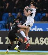 5 April 2019; Jacob Stockdale of Ulster is tackled by Ali Price of Glasgow Warriors during the Guinness PRO14 Round 19 match between Glasgow Warriors and Ulster at Scotstoun Stadium in Glasgow, Scotland. Photo by Ross Parker/Sportsfile