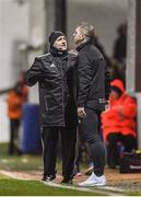 5 April 2019; Fourth official Robert Rogers and Dundalk head coach Vinny Perth during the SSE Airtricity League Premier Division match between St Patrick's Athletic and Dundalk at Richmond Park in Dublin. Photo by Seb Daly/Sportsfile
