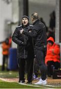5 April 2019; Fourth official Robert Rogers and Dundalk head coach Vinny Perth during the SSE Airtricity League Premier Division match between St Patrick's Athletic and Dundalk at Richmond Park in Dublin. Photo by Seb Daly/Sportsfile