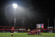 5 April 2019; A general view of a scrum late in the Guinness PRO14 Round 19 match between Munster and Cardiff Blues at Irish Independent Park in Cork. Photo by Ramsey Cardy/Sportsfile