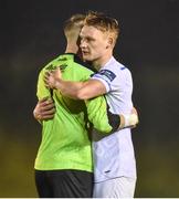 5 April 2019; Liam Scales, right, and Conor Kearns of UCD celebrate following the SSE Airtricity League Premier Division match between UCD and Waterford at The UCD Bowl in Belfield, Dublin. Photo by Ben McShane/Sportsfile
