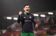 5 April 2019; Trevor Clarke of Shamrock Rovers celebrates following the SSE Airtricity League Premier Division match between Cork City and Shamrock Rovers at Turners Cross in Cork. Photo by Stephen McCarthy/Sportsfile