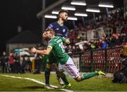 5 April 2019; Greg Bolger of Shamrock Rovers and Karl Sheppard of Cork City during the SSE Airtricity League Premier Division match between Cork City and Shamrock Rovers at Turners Cross in Cork. Photo by Stephen McCarthy/Sportsfile