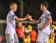 5 April 2019; Liam Scales, left, and Josh Collins of UCD celebrate following the SSE Airtricity League Premier Division match between UCD and Waterford at The UCD Bowl in Belfield, Dublin. Photo by Ben McShane/Sportsfile