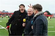 5 April 2019; Eir Sport pundits Donncha O'Callaghan, Martyn Williams and Liam Toland prior to the Guinness PRO14 Round 19 match between Munster and Cardiff Blues at Irish Independent Park in Cork. Photo by Diarmuid Greene/Sportsfile