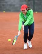 6 April 2019; Juliana Carton of Team Ireland during the Irish Ladies Fed Cup Team Open Training Session at Naas Lawn Tennis Club in Naas, Co. Kildare ahead of the Montenegro Challenge.   Photo by David Fitzgerald/Sportsfile