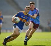 6 April 2019; Eoin Connieff of Naas CBS in action against Garrett Cavanagh of St Michaels College during the Masita GAA Post Primary Schools Hogan Cup Senior A Football match between Naas CBS and St Michaels College Enniskillen at Croke Park in Dublin. Photo by Ray McManus/Sportsfile