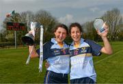 6 April 2019; Cashel Community School captain Leah Baskin, left, and Lidl Player of the Match Alessia Mazzola celebrate after the Lidl All Ireland Post Primary School Junior C Final match between Cashel Community School and FCJ Bunclody at St Molleran’s in Carrickbeg, Co. Waterford. Photo by Diarmuid Greene/Sportsfile