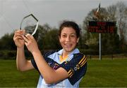 6 April 2019; Alessia Mazzola of Cashel Community School with her Lidl Player of the Match award after the Lidl All Ireland Post Primary School Junior C Final match between Cashel Community School and FCJ Bunclody at St Molleran’s in Carrickbeg, Co. Waterford. Photo by Diarmuid Greene/Sportsfile