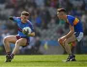 6 April 2019; Conor Love of St Michaels College in action against Jack Hamill of of Naas CBS during the Masita GAA Post Primary Schools Hogan Cup Senior A Football match between Naas CBS and St Michaels College Enniskillen at Croke Park in Dublin. Photo by Ray McManus/Sportsfile