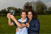 6 April 2019; Lidl Player of the Match, Alessia Mazzola of Cashel Community School, celebrates with her mother Simonetta after the Lidl All Ireland Post Primary School Junior C Final match between Cashel Community School and FCJ Bunclody at St Molleran’s in Carrickbeg, Co. Waterford. Photo by Diarmuid Greene/Sportsfile