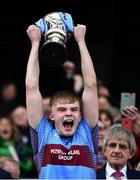 6 April 2019; The St Michaels College captain Brandon Horan lifts the Hogan Cup after the Masita GAA Post Primary Schools Hogan Cup Senior A Football match between Naas CBS and St Michaels College Enniskillen at Croke Park in Dublin. Photo by Ray McManus/Sportsfile