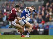 6 April 2019; James Dolan of Westmeath drags down Marty Scully of Laois, for which he received a black card, during the Allianz Football League Division 3 Final match between Laois and Westmeath at Croke Park in Dublin. Photo by Ray McManus/Sportsfile