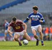 6 April 2019; Noel Mulligan of Westmeath in action against Conor Boyle of Laois during the Allianz Football League Division 3 Final match between Laois and Westmeath at Croke Park in Dublin. Photo by Ray McManus/Sportsfile