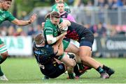 6 April 2019; Jack Carty of Connacht Rugby is tackled by Andrea Lovotti and Oliviero Fabiani of Zebre Rugby Club during the Guinness Pro14 Round 19 game between Zebre Rugby Club and Connacht Rugby at Stadio Lanfranchi in Parma, Italy. Photo by Roberto Bregani/Sportsfile