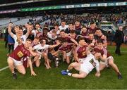 6 April 2019; The Westmeath players celebrate with the cup afterthe Allianz Football League Division 3 Final match between Laois and Westmeath at Croke Park in Dublin. Photo by Ray McManus/Sportsfile