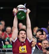 6 April 2019; The Westmeath captain Kieran Martin lifts the cup after the Allianz Football League Division 3 Final match between Laois and Westmeath at Croke Park in Dublin. Photo by Ray McManus/Sportsfile