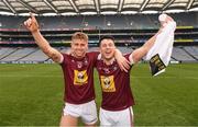 6 April 2019; Luke Loughlin, left, and Ronan O'Toole of Westmeath celebrate after the Allianz Football League Division 3 Final match between Laois and Westmeath at Croke Park in Dublin. Photo by Ray McManus/Sportsfile