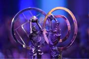 6 April 2019; A view of trophies prior to the AIB GAA Club Player 2018/19 Awards at Croke Park in Dublin. Photo by Seb Daly/Sportsfile