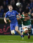 6 April 2019; Luke McGrath of Leinster fails to gather the ball just short of the try-line during the Guinness PRO14 Round 19 match between Leinster and Benetton at the RDS Arena in Dublin. Photo by David Fitzgerald/Sportsfile