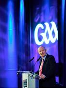 6 April 2019; Denis O'Callaghan, Head of AIB Retail Banking, speaking at the AIB GAA Club Player 2018/19 Awards at Croke Park in Dublin. Photo by Stephen McCarthy/Sportsfile