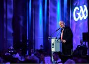 6 April 2019; Denis O'Callaghan, Head of AIB Retail Banking, speaking at the AIB GAA Club Player 2018/19 Awards at Croke Park in Dublin. Photo by Stephen McCarthy/Sportsfile