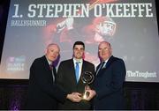 6 April 2019; Stephen O’Keeffe of Ballygunner is presented with his award by Uachtarán Chumann Lúthchleas Gael John Horan, right, and Denis O'Callaghan, Head of AIB Retail Banking, at the AIB GAA Club Player 2018/19 Awards at Croke Park in Dublin. Photo by Stephen McCarthy/Sportsfile