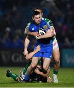 6 April 2019; Conor O'Brien of Leinster is tackled by Luca Morisi, left, and Marco Zanon of Benetton during the Guinness PRO14 Round 19 match between Leinster and Benetton at the RDS Arena in Dublin. Photo by Ramsey Cardy/Sportsfile