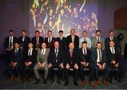 6 April 2019; The AIB GAA Club Football Team of the Year, with Uachtarán Chumann Lúthchleas Gael John Horan and Denis O'Callaghan, Head of AIB Retail Banking, at the AIB GAA Club Player 2018/19 Awards at Croke Park in Dublin. Photo by Stephen McCarthy/Sportsfile