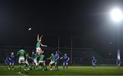 6 April 2019; Jack Dunne of Leinster competes a line-out against Sebastian Negri da Ollegio of Benetton during the Guinness PRO14 Round 19 match between Leinster and Benetton at the RDS Arena in Dublin. Photo by David Fitzgerald/Sportsfile