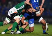 6 April 2019; James Lowe of Leinster is tackled by Alberto Sgarbi of Benetton during the Guinness PRO14 Round 19 match between Leinster and Benetton at the RDS Arena in Dublin. Photo by Ramsey Cardy/Sportsfile