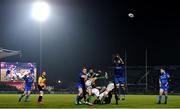 6 April 2019; Tito Tebaldi of Benetton clears under pressure from Peter Dooley, left, and Scott Fardy of Leinster during the Guinness PRO14 Round 19 match between Leinster and Benetton at the RDS Arena in Dublin. Photo by Ramsey Cardy/Sportsfile