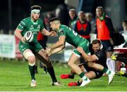 6 April 2019; Cian Kelleher of Connacht offloads the ball to Tom Daly as he is tackled by Giulio Bisegni of Zebre during the Guinness Pro14 Round 19 game between Zebre Rugby Club and Connacht Rugby at Stadio Lanfranchi in Parma, Italy. Photo by Roberto Bregani/Sportsfile