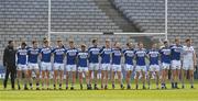 6 April 2019; The Laois players stand for the playing of the National Anthem before the Allianz Football League Division 3 Final match between Laois and Westmeath at Croke Park in Dublin. Photo by Ray McManus/Sportsfile
