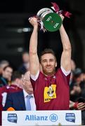 6 April 2019; Kevin Maguire of Westmeath lifts the cup after the Allianz Football League Division 3 Final match between Laois and Westmeath at Croke Park in Dublin. Photo by Ray McManus/Sportsfile