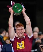 6 April 2019; Ronan Wallace of Westmeath lifts the cup after the Allianz Football League Division 3 Final match between Laois and Westmeath at Croke Park in Dublin. Photo by Ray McManus/Sportsfile