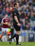 6 April 2019; Referee Jerome Henry during the Allianz Football League Division 3 Final match between Laois and Westmeath at Croke Park in Dublin. Photo by Ray McManus/Sportsfile