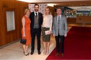 6 April 2019; Rúairí Óg hurler Neill McManus with wife Maria and parents Hugh and Dorothy on their arrival at the AIB GAA Club Player 2018/19 Awards at Croke Park in Dublin. Photo by Stephen McCarthy/Sportsfile