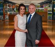 6 April 2019; Referee Barry Cassidy from Derry, and wife Claire on their arrival at the AIB GAA Club Player 2018/19 Awards at Croke Park in Dublin. Photo by Stephen McCarthy/Sportsfile