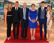 6 April 2019; Ballyhale Shamrocks attendees, from left, Laura MacDonald and Adrian Mullen, Michael and Margaret Fennelly, and Eoin Cody and Aisling Lynch on their arrival at the AIB GAA Club Player 2018/19 Awards at Croke Park in Dublin. Photo by Stephen McCarthy/Sportsfile