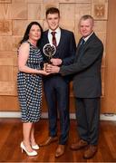 6 April 2019; Dr Crokes footballer Gavin White with parents Theresa and Noel at the AIB GAA Club Player 2018/19 Awards at Croke Park in Dublin. Photo by Stephen McCarthy/Sportsfile
