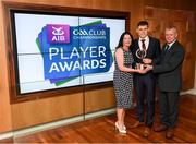 6 April 2019; Dr Crokes footballer Gavin White with parents Theresa and Noel at the AIB GAA Club Player 2018/19 Awards at Croke Park in Dublin. Photo by Stephen McCarthy/Sportsfile