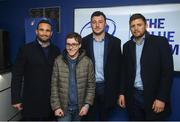 6 April 2019; Leinster players, from left, Dave Kearney, Will Connors and Ross Byrne pose for pictures with supporters in the blue room at the Guinness PRO14 Round 19 match between Leinster and Benetton at the RDS Arena in Dublin. Photo by David Fitzgerald/Sportsfile