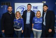6 April 2019; Leinster players, from left, Dave Kearney, Will Connors and Ross Byrne pose for pictures with supporters in the blue room at the Guinness PRO14 Round 19 match between Leinster and Benetton at the RDS Arena in Dublin. Photo by David Fitzgerald/Sportsfile