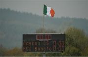 6 April 2019; A general view of the scoreboard prior to the Lidl All Ireland Post Primary School Junior C Final match between Cashel Community School and FCJ Bunclody at St Molleran’s in Carrickbeg, Co. Waterford. Photo by Diarmuid Greene/Sportsfile