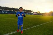 6 April 2019; Matchday mascot Diarmuid O’Neill, from Gowran, Co. Kilkenny, ahead of the Guinness PRO14 Round 19 match between Leinster and Benetton at the RDS Arena in Dublin. Photo by Ramsey Cardy/Sportsfile