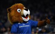 6 April 2019; Leinster mascot Leo the Lion during the Guinness PRO14 Round 19 match between Leinster and Benetton at the RDS Arena in Dublin. Photo by David Fitzgerald/Sportsfile