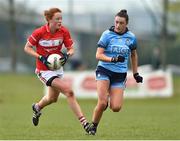 07 April 2019; Niamh Cotter of Cork in action against Niamh Hetherton of Dublin during the Lidl Ladies NFL Round 7 match between Cork and Dublin at Mallow in Co. Cork. Photo by Matt Browne/Sportsfile